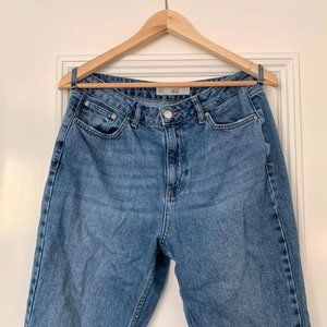 Topshop Mid Blue Moto Mom Jeans – W30L32 (EUC)